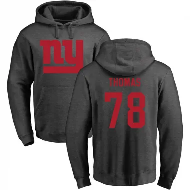 Men's Andrew Thomas New York Giants Pro Line by Branded Ash One Color Pullover Hoodie