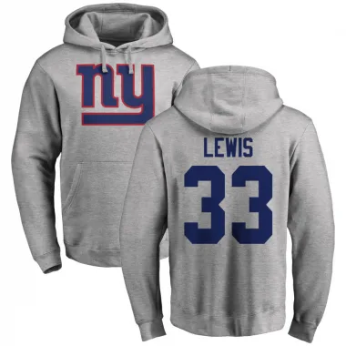 Men's Dion Lewis New York Giants Pro Line Ash Logo Pullover Hoodie