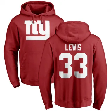 Red Men's Dion Lewis New York Giants Pro Line Logo Pullover Hoodie