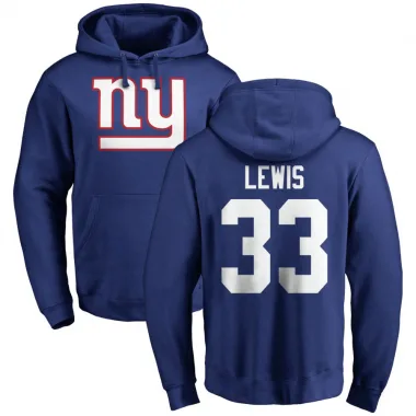 Royal Men's Dion Lewis New York Giants Pro Line Logo Pullover Hoodie